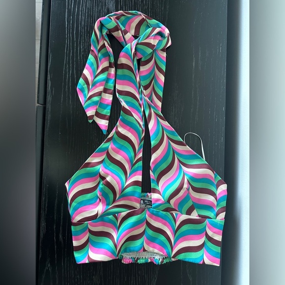 Zara Multicolor Striped Crop Top - Picture 1 of 3